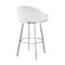 Armen Living Noran Swivel Counter Stool in Brushed Stainless Steel with White Faux Leather 840254335745 - alternate 9